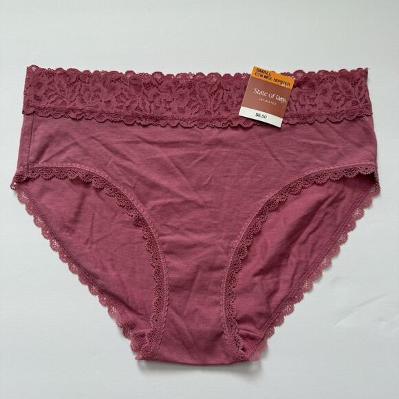 NWT State of Day Women's Cotton Modal Lace-Trim Hipster Panty Underwear 4 Colors - Picture 7 of 8